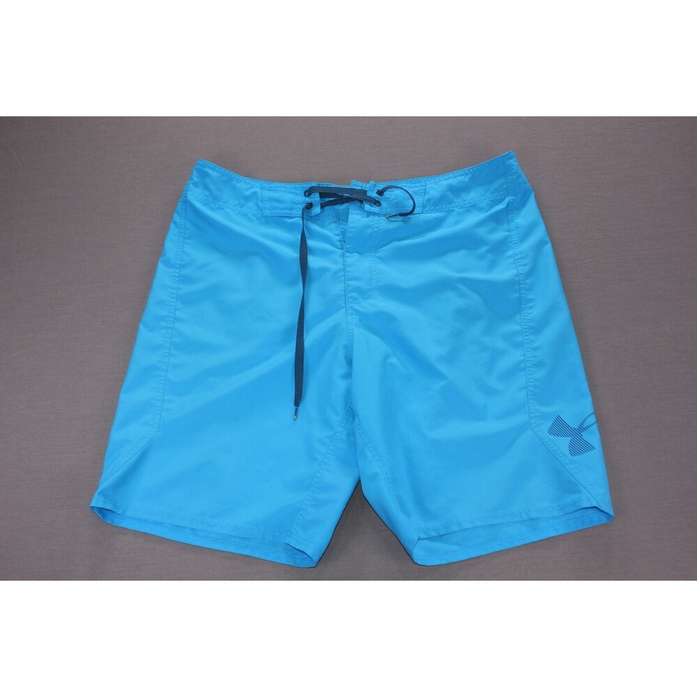 Under Armour Mania Boardshorts Blue Mens storm Drawstring Heatgear Sz 36